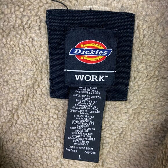 Dickies Vest Mens Large Black Duck Canvas Sherpa Lined Work Wear Utility - Picture 8 of 13